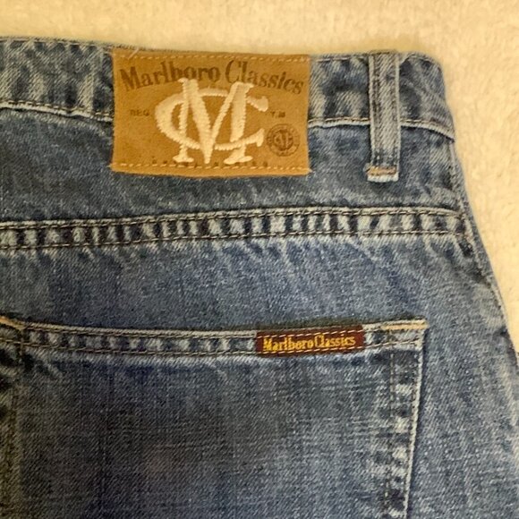 Vtg MARLBORO CLASSICS Womens Wide Leg Denim Jeans W34 L30  Cotton Made in USA - Picture 9 of 10